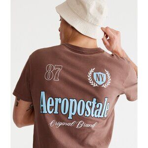 Aeropostale NWT Men XL Brown Graphic Tee Short Sleeve Cotton